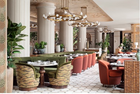 A restaurant with tables and chairsAI-generated content may be incorrect.