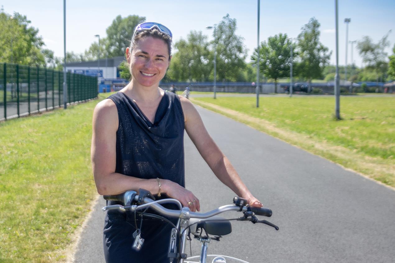 Dame Sarah Storey at the Tameside Cycle Circuit