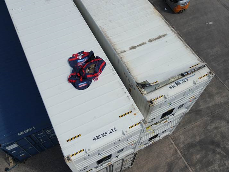 Drugs on top of shipping container