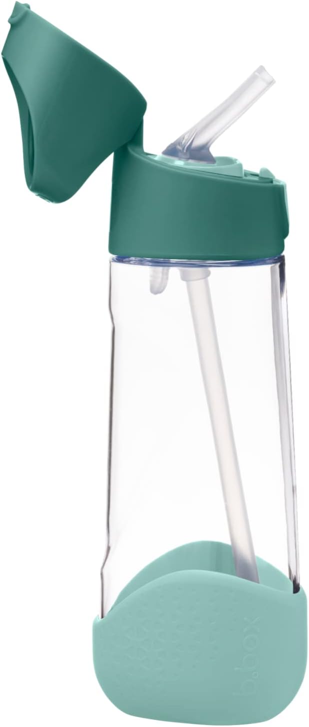 A clear plastic bottle with a green lidAI-generated content may be incorrect.