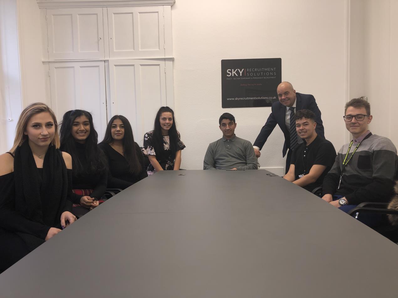 Sky Recruitment MD David Torrington with some of this years employer academy members