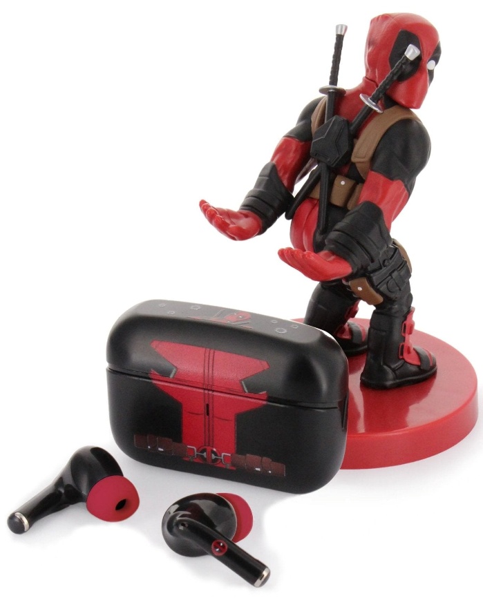 Marvel: Deadpool Buds Pro, Wireless Bluetooth EarBUDS and Phone Holder  Bundle