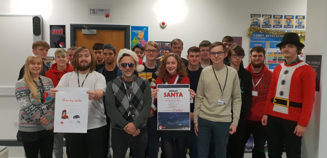 Games Development students and staff who designed Drive By Santa