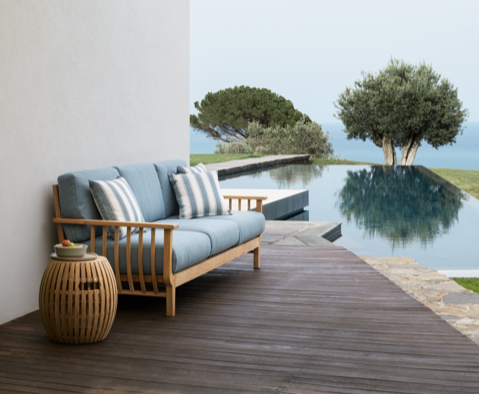 A couch next to a poolAI-generated content may be incorrect.