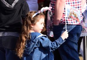 Bunny ears and a JORVIK flag at the re-opening of JORVIK Viking Centre