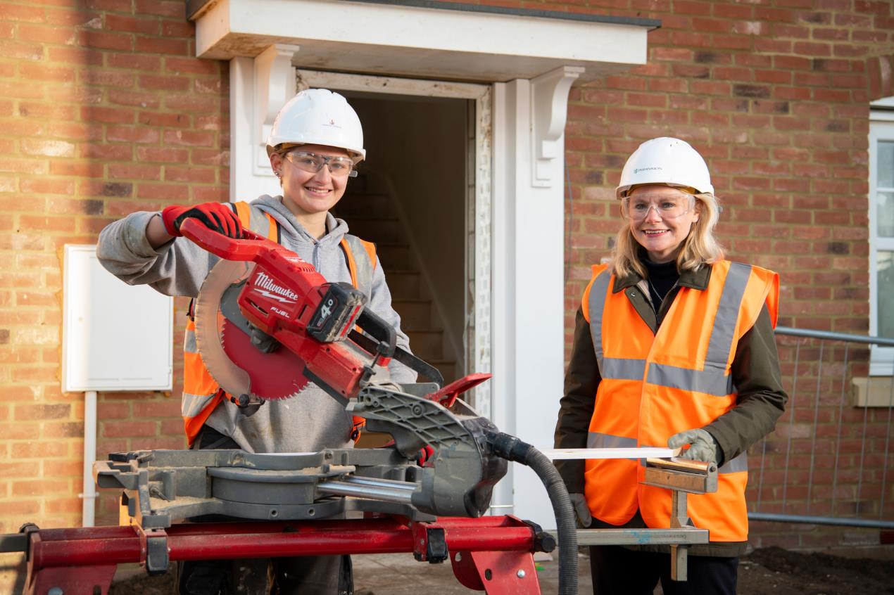 From left, Katie Duggan with The Rt Hon Justine Greening