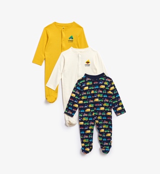 A pair of yellow and blue pajamasDescription automatically generated with low confidence