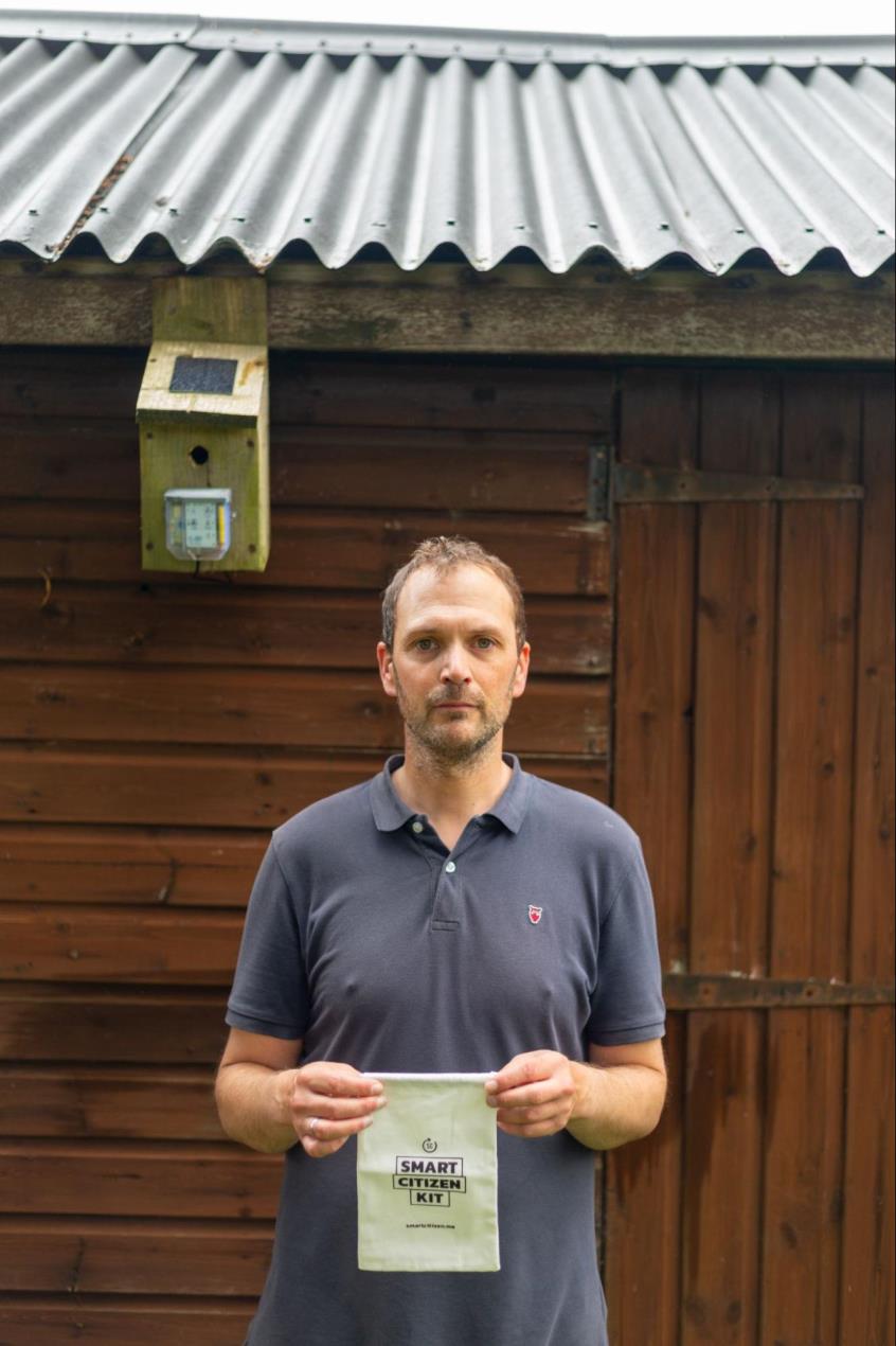 Local participant Tim Wornell with his Smart Citizen Kit (Photo credit - Ray Goodwin)