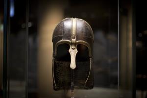 The York Helmet in display in JORVIK Viking Centre