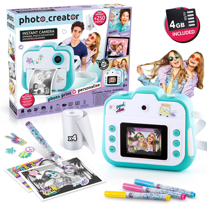 A camera with a box and a picture of a couple of womenDescription automatically generated with medium confidence
