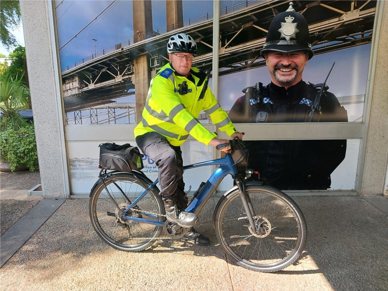 PCSO Paul Fudge with bike