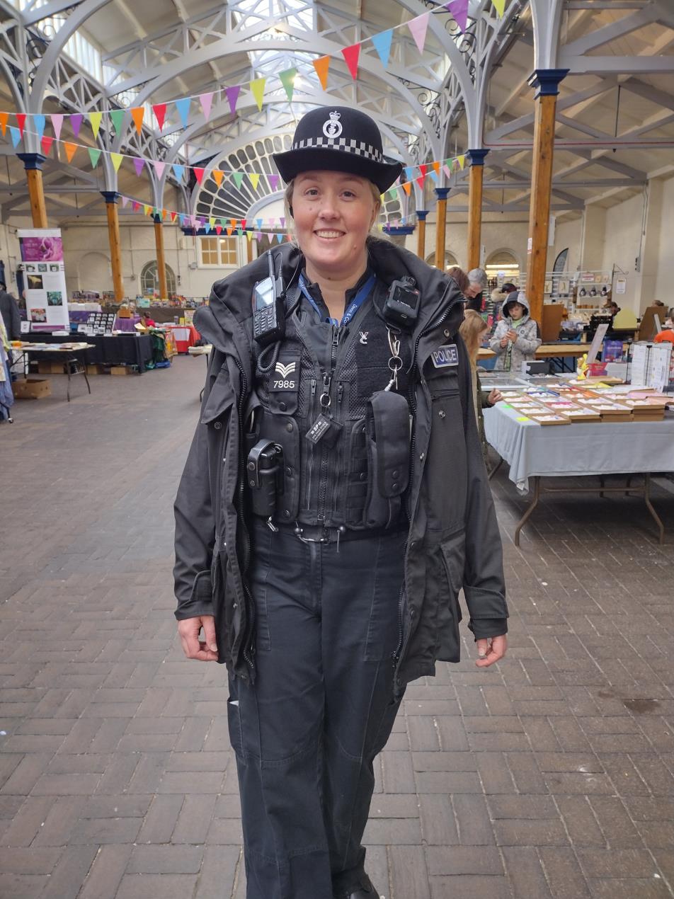 Sgt Laura Lloyd at Pannier Mkt Barnstaple