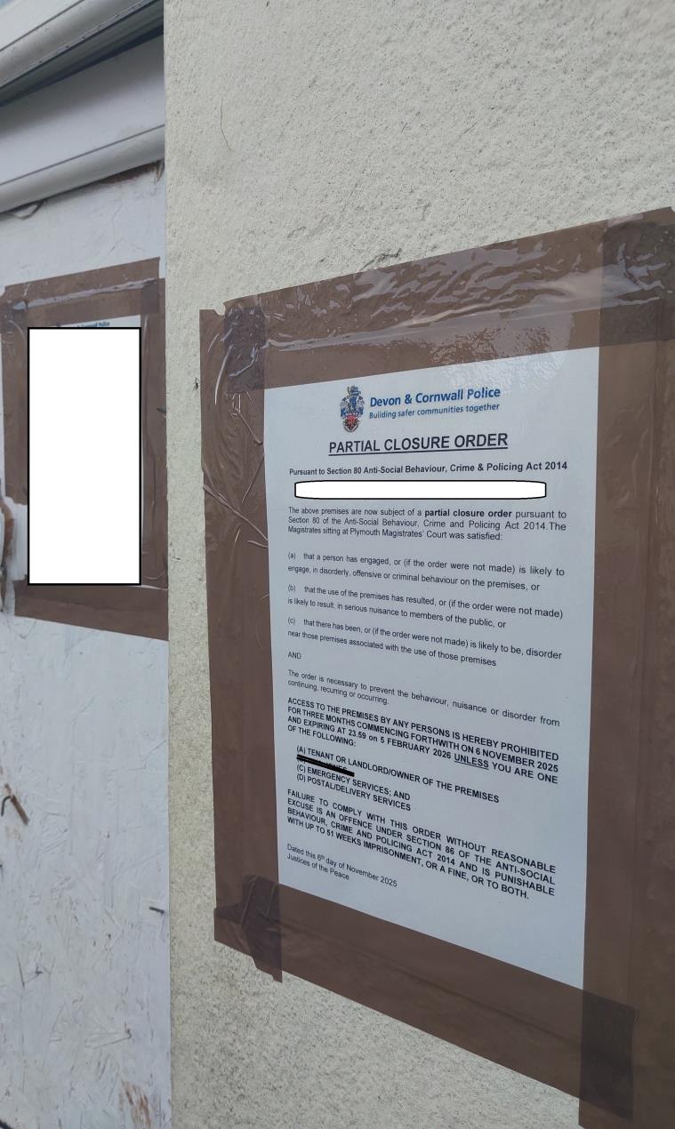 TQ Partial Closure order pic