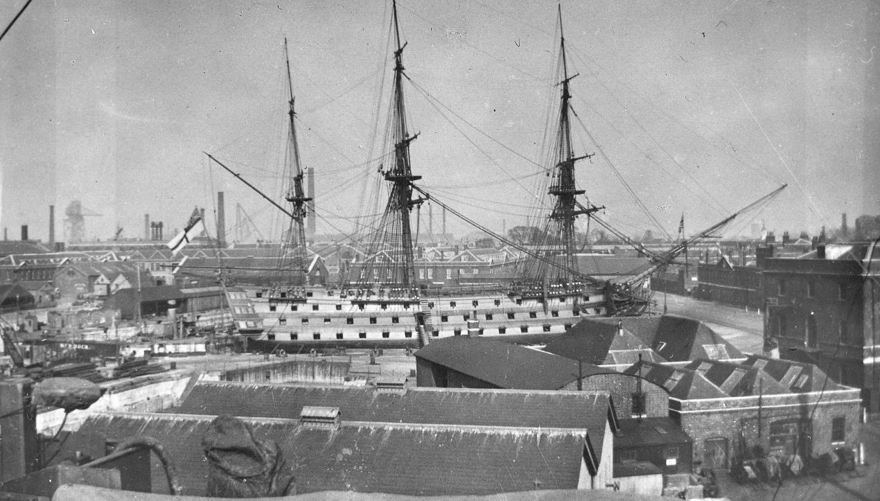 HMS Victory in dry dock post-1928 credit NMRN