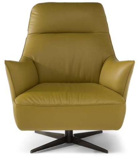 A yellow leather chair with a white backgroundAI-generated content may be incorrect.