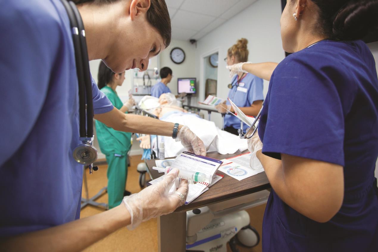 Student group doing their clinical rotations