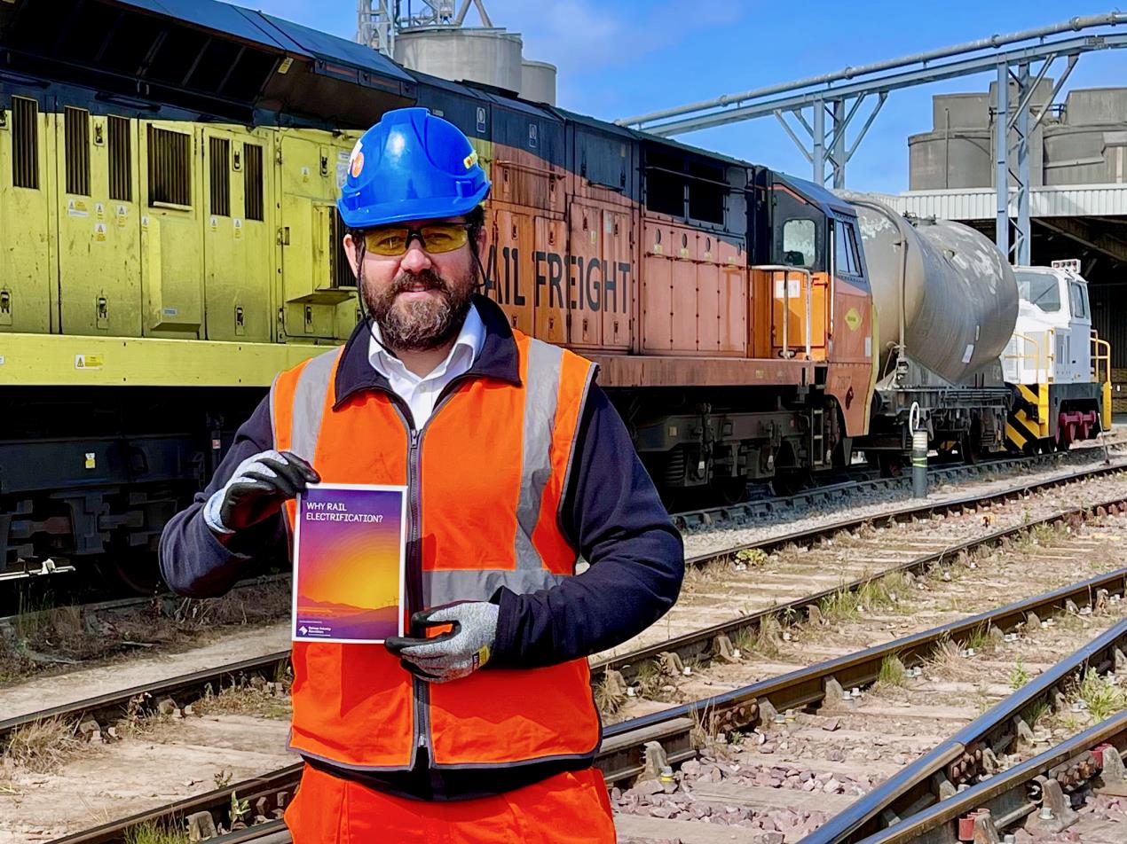 Noel Dolphin with Electrification report and diesel shunter
