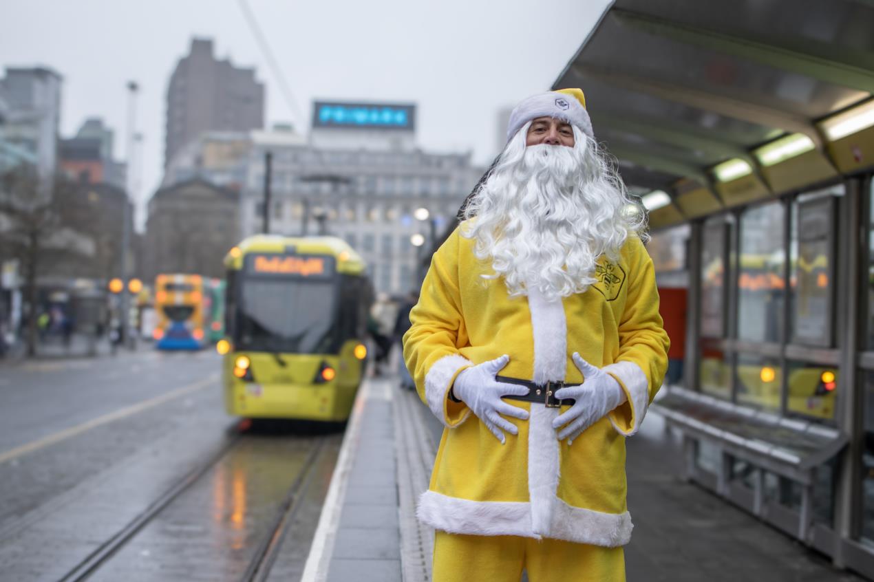 Father Christmas to help spread festive cheer by encouraging people to Get  on Board the Bee Network