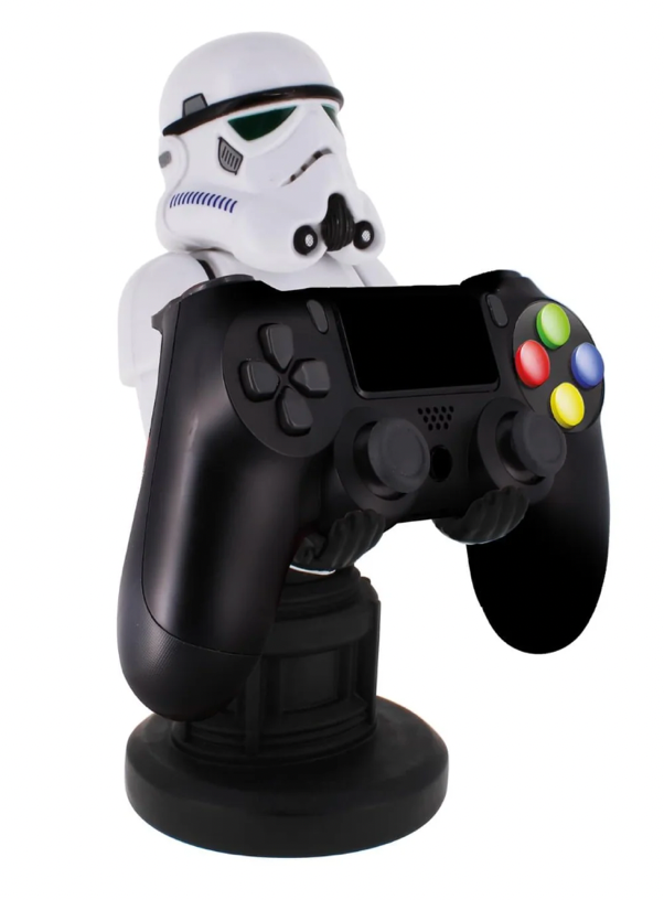 A toy figurine holding a game controllerDescription automatically generated