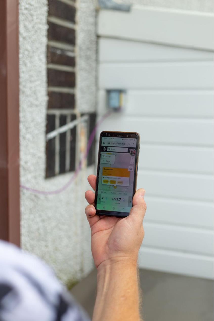 (Left) Local participant Gary Hannaford and his Smart Citizen Kit (Photo credit - Ray Goodwin)