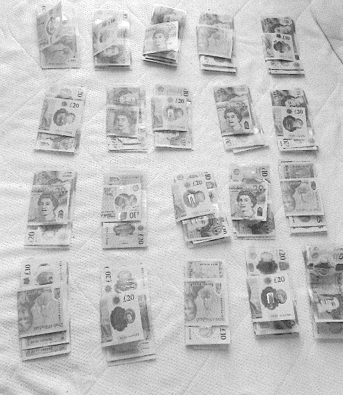 Seized cash