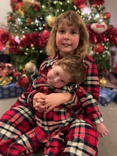 Ffion and Gethin Channon check pjs