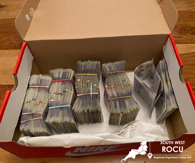 Cash in shoe box from Buffin phone