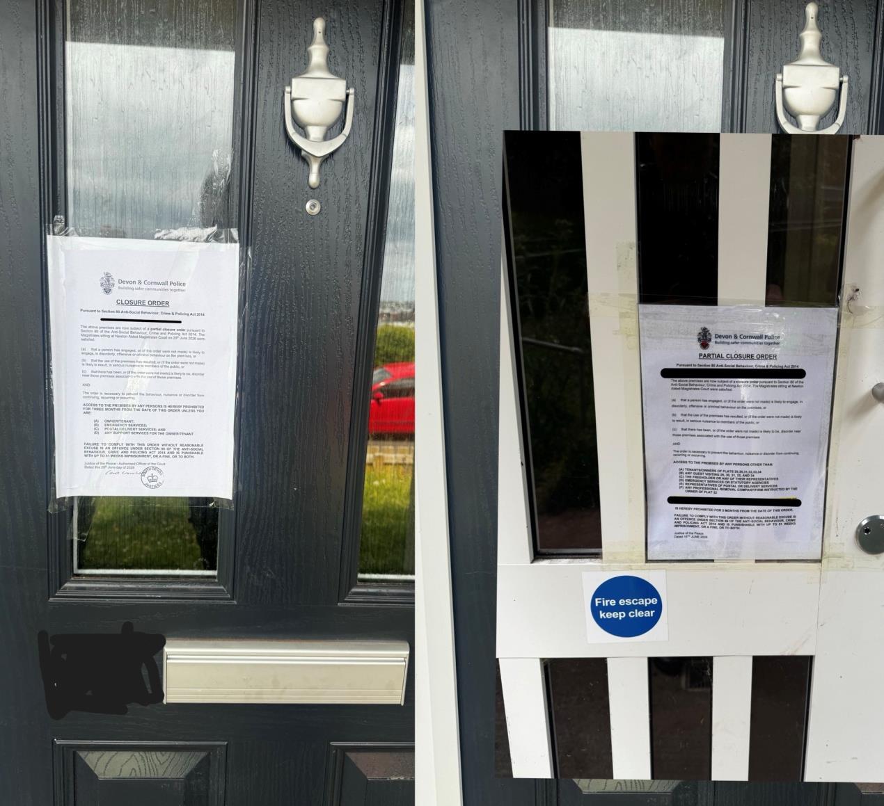Paignton closure orders no number