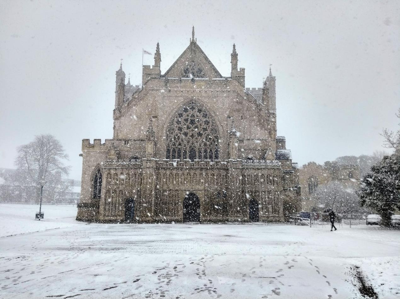 Exeter Cathedral snow
