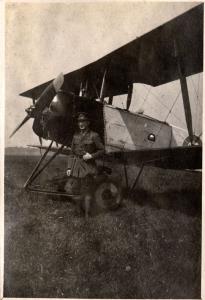 Riding High: Adam Kessen with one of RAF Doncaster's Arvo 504 trainers, 1918. c SYAM /Kessen