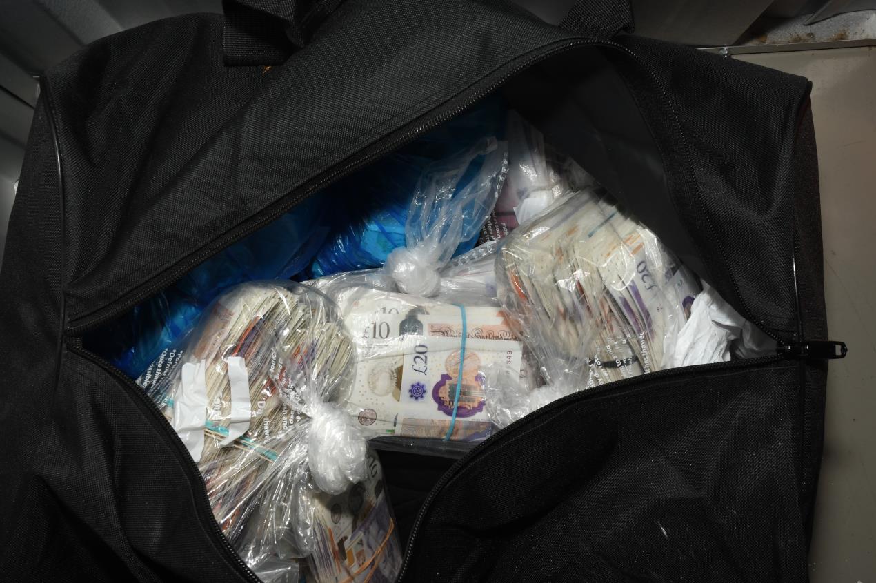 Cash inside holdall
