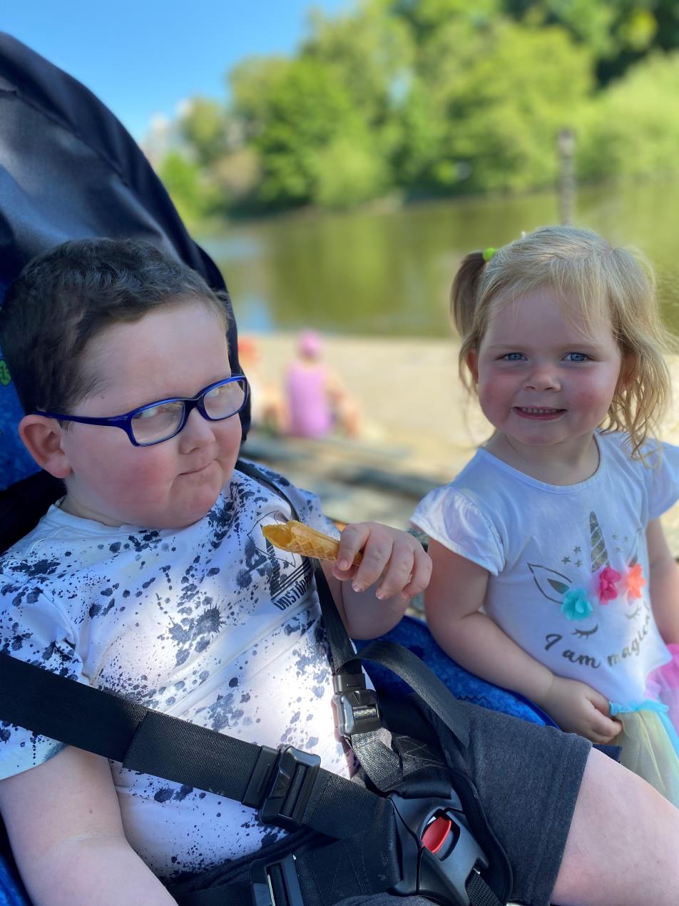 Max McKelvey with his sister