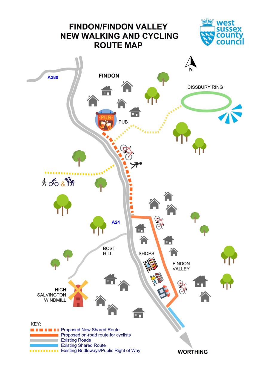 Findon_Findon Valley new walking and cycling route map