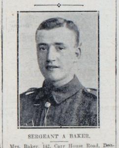 Battle of the Somme Missing Person Sergeant Arthur Baker Doncaster Gazette 8 Aug 1916